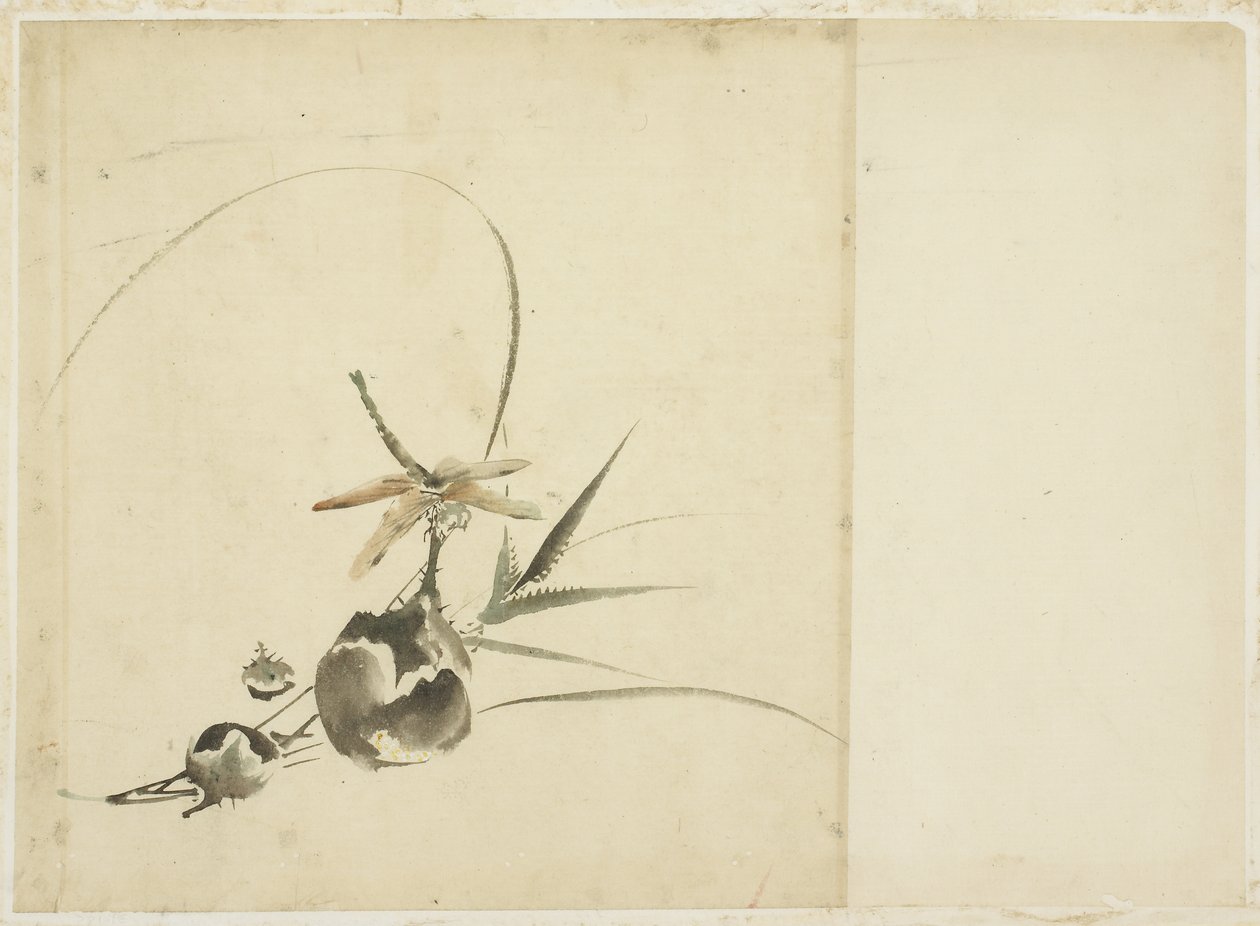 Fruit Spray with Dragonfly by Katsushika (school of) Hokusai