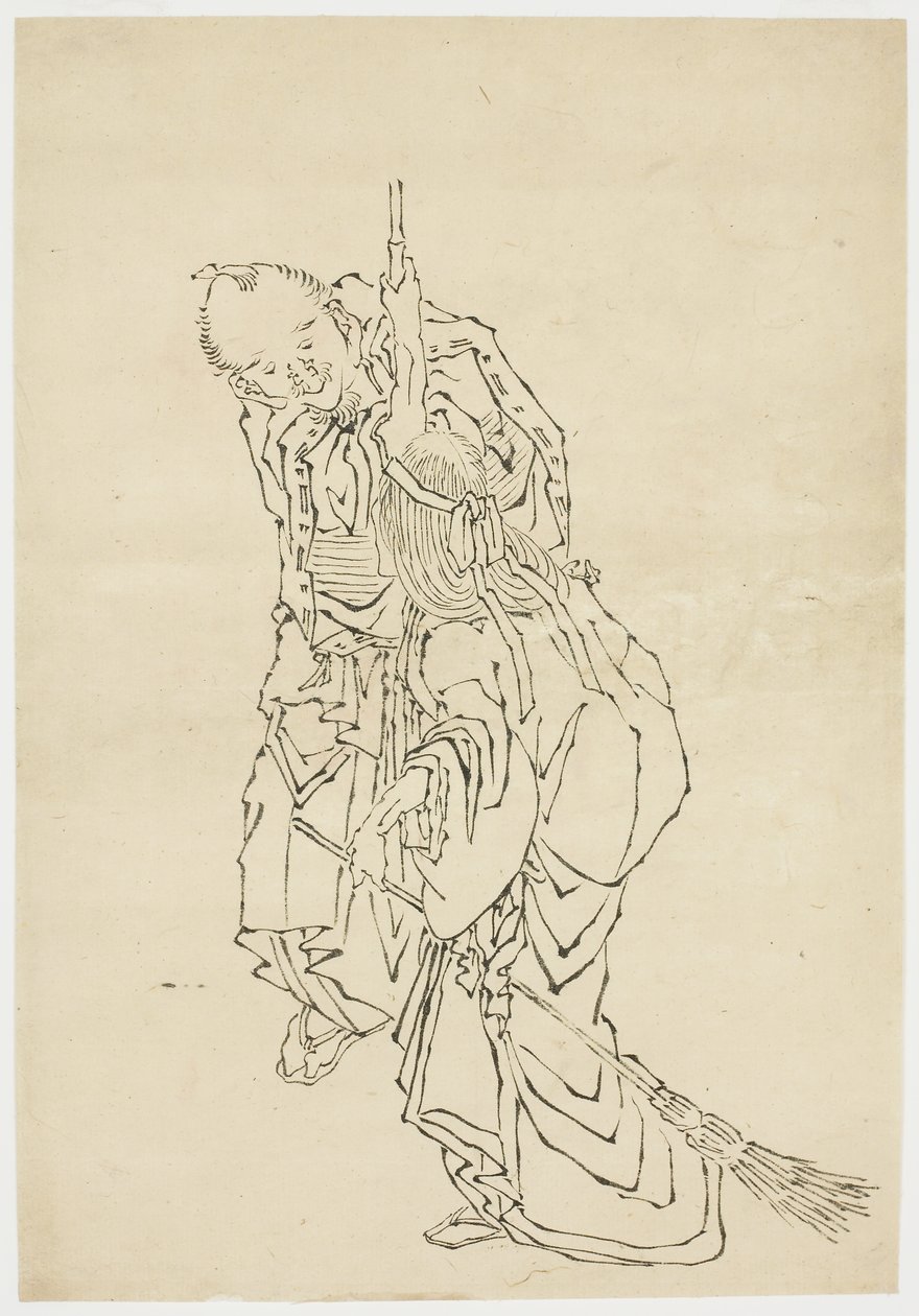 Jo and Uba; Theme of Takasago by Katsushika (school of) Hokusai