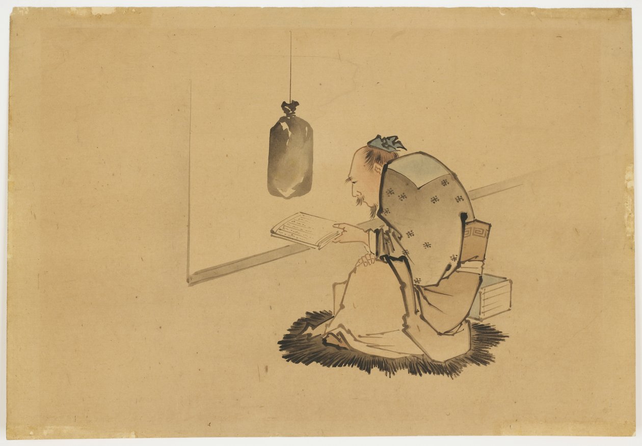 Scholar Reading at a Window, c.1850 by Katsushika (school of) Hokusai