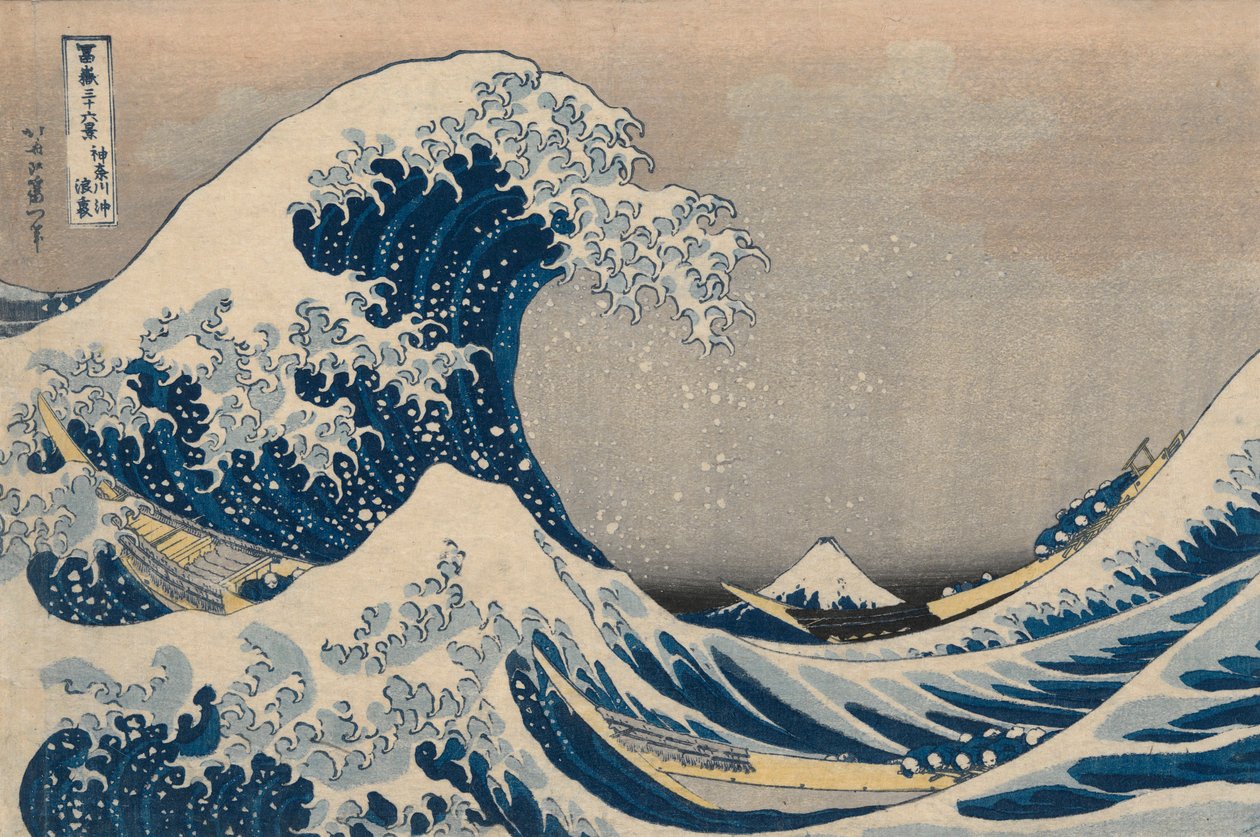 Beneath the Waves off Kanagawa, also known as The Great Wave, from the series Thirty-Six Views of Mount Fuji by Katsushika Hokusai