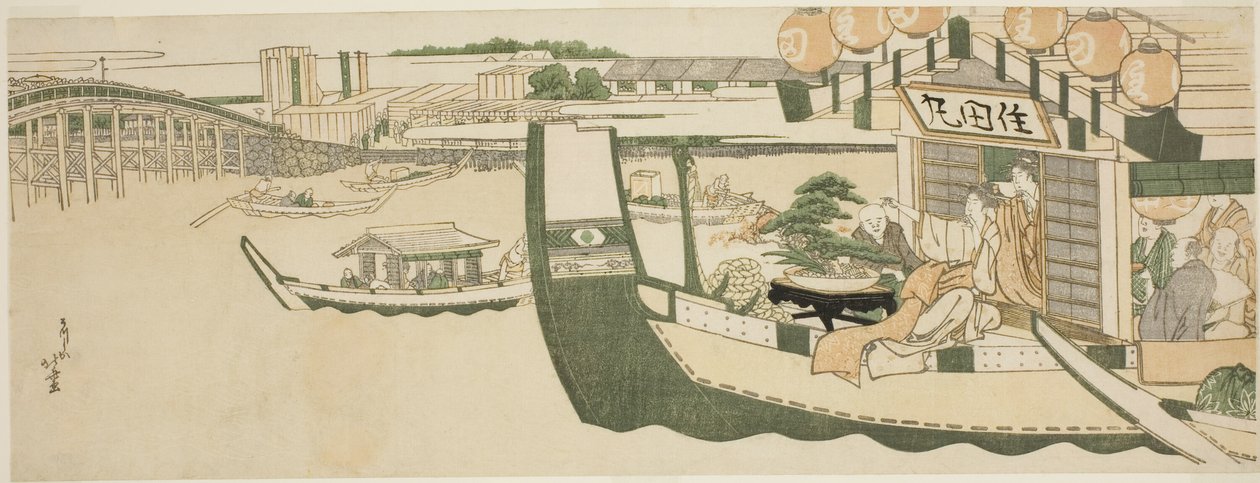 Boating parties on the Sumida River by Katsushika Hokusai