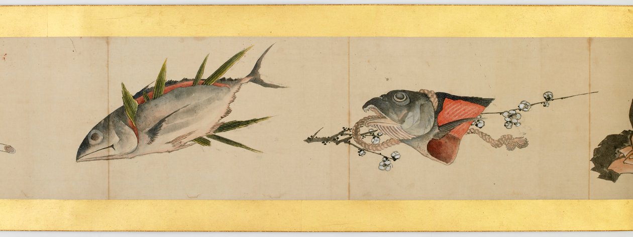 Handscroll with Miscellaneous Images, Edo Period (detail) by Katsushika Hokusai