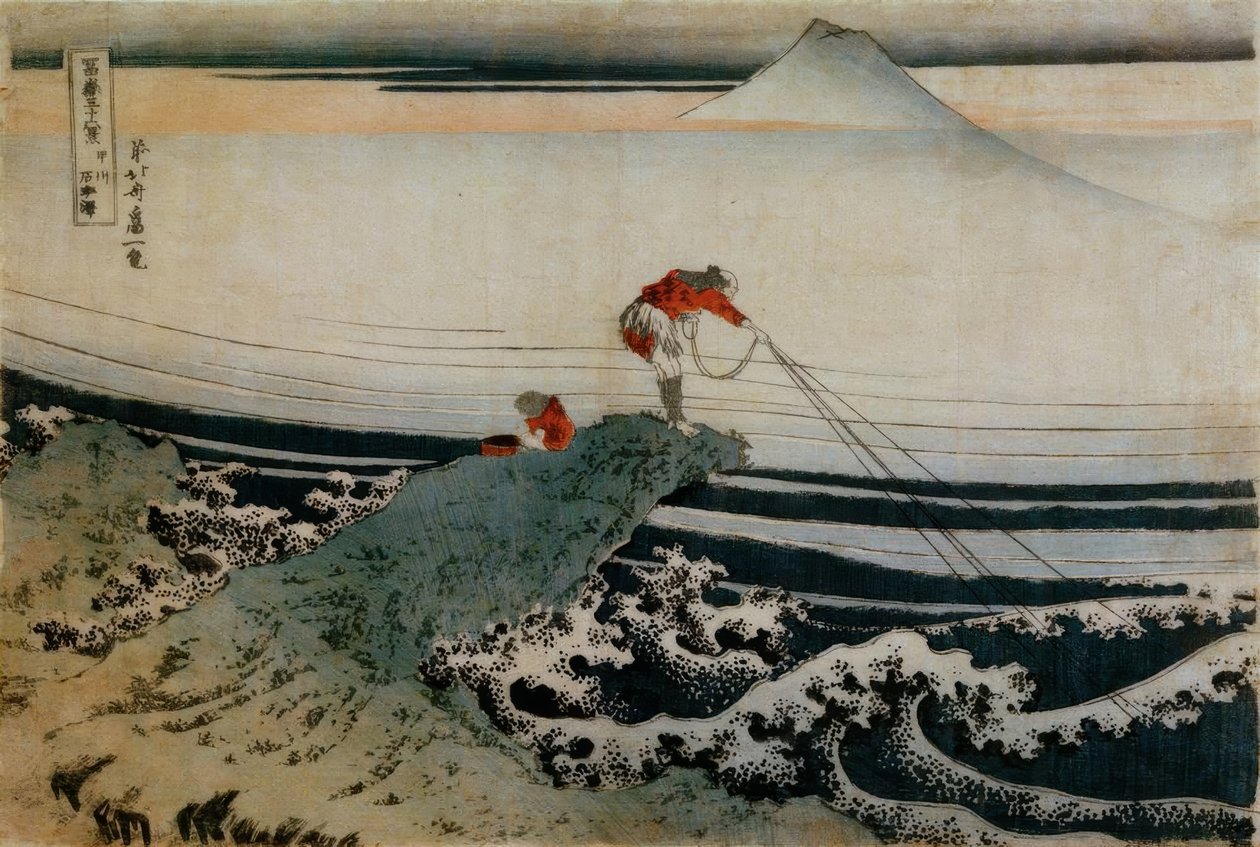 Fishermen at Kajikazawa by Katsushika Hokusai
