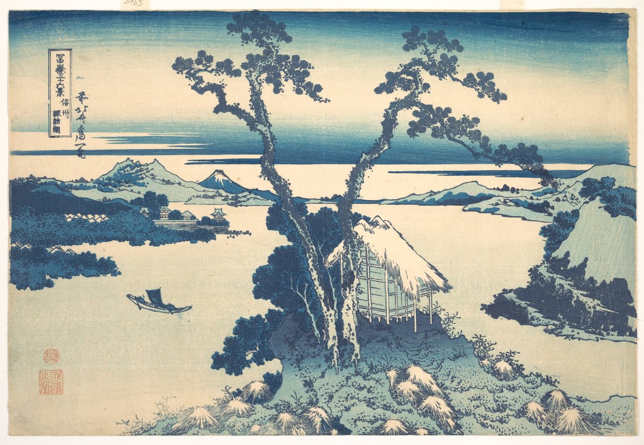 Lake Suwa in Shinano Province, from the series Thirty-six Views of Mount Fuji by Katsushika Hokusai