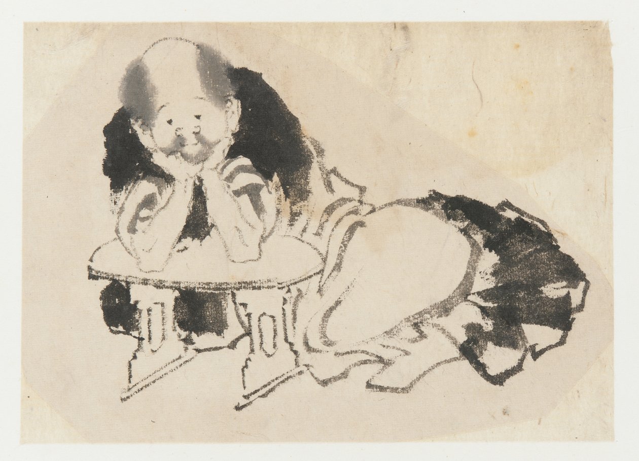 Man Seated with an Armrest by Katsushika Hokusai