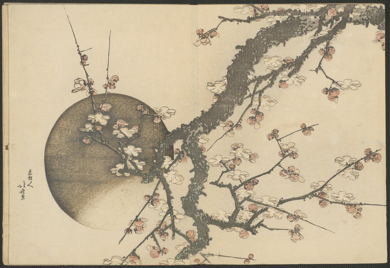 Plum Blossom and the Moon from the Book Mount Fuji in Spring by Katsushika Hokusai