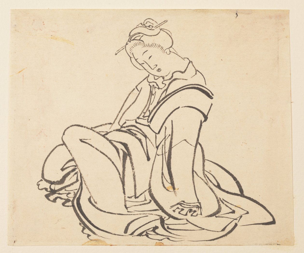 Seated Woman by Katsushika Hokusai