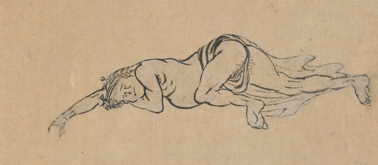 Sleeping Man by Katsushika Hokusai