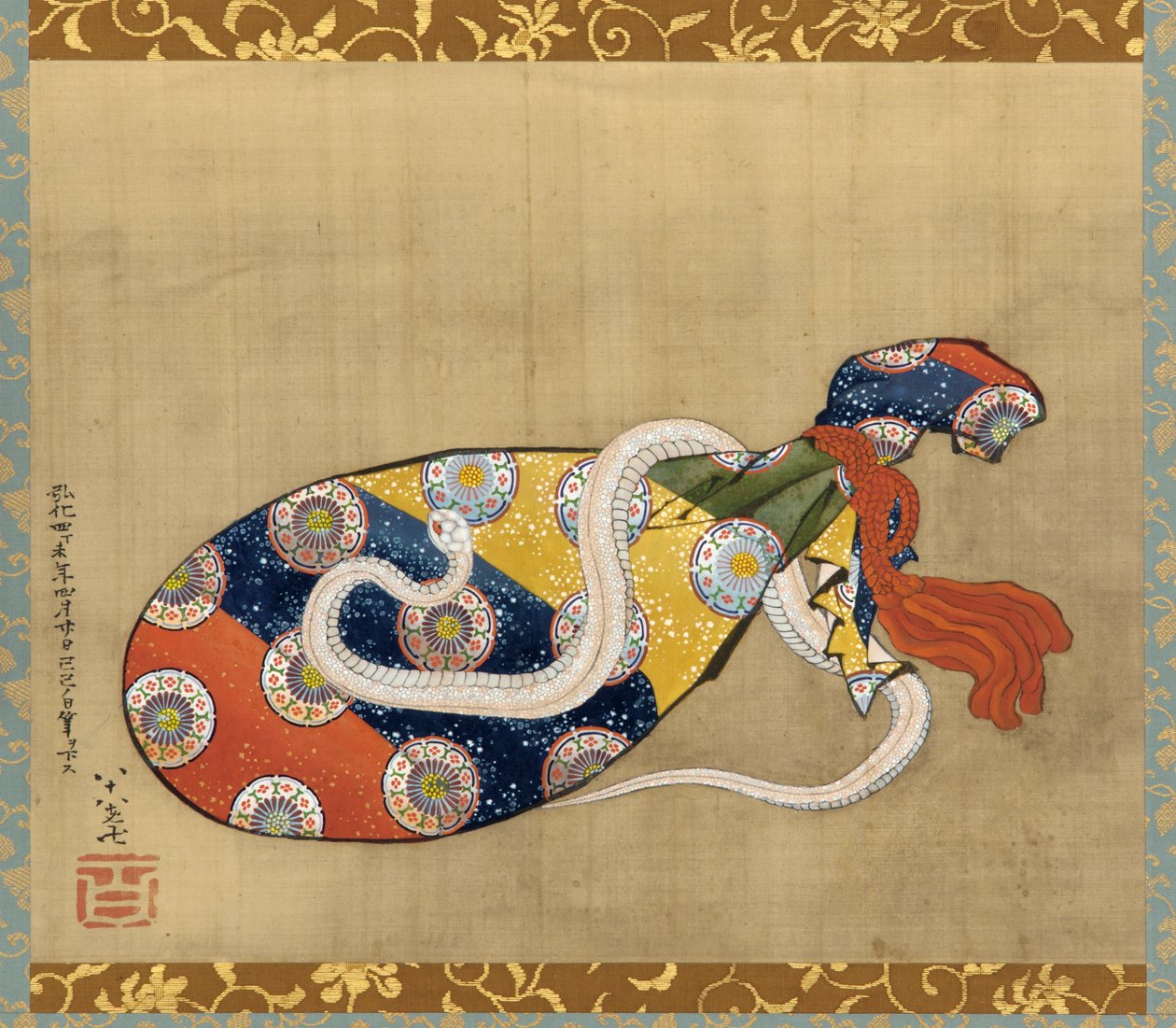 The Lute and White Snake of Benten, Edo Period by Katsushika Hokusai