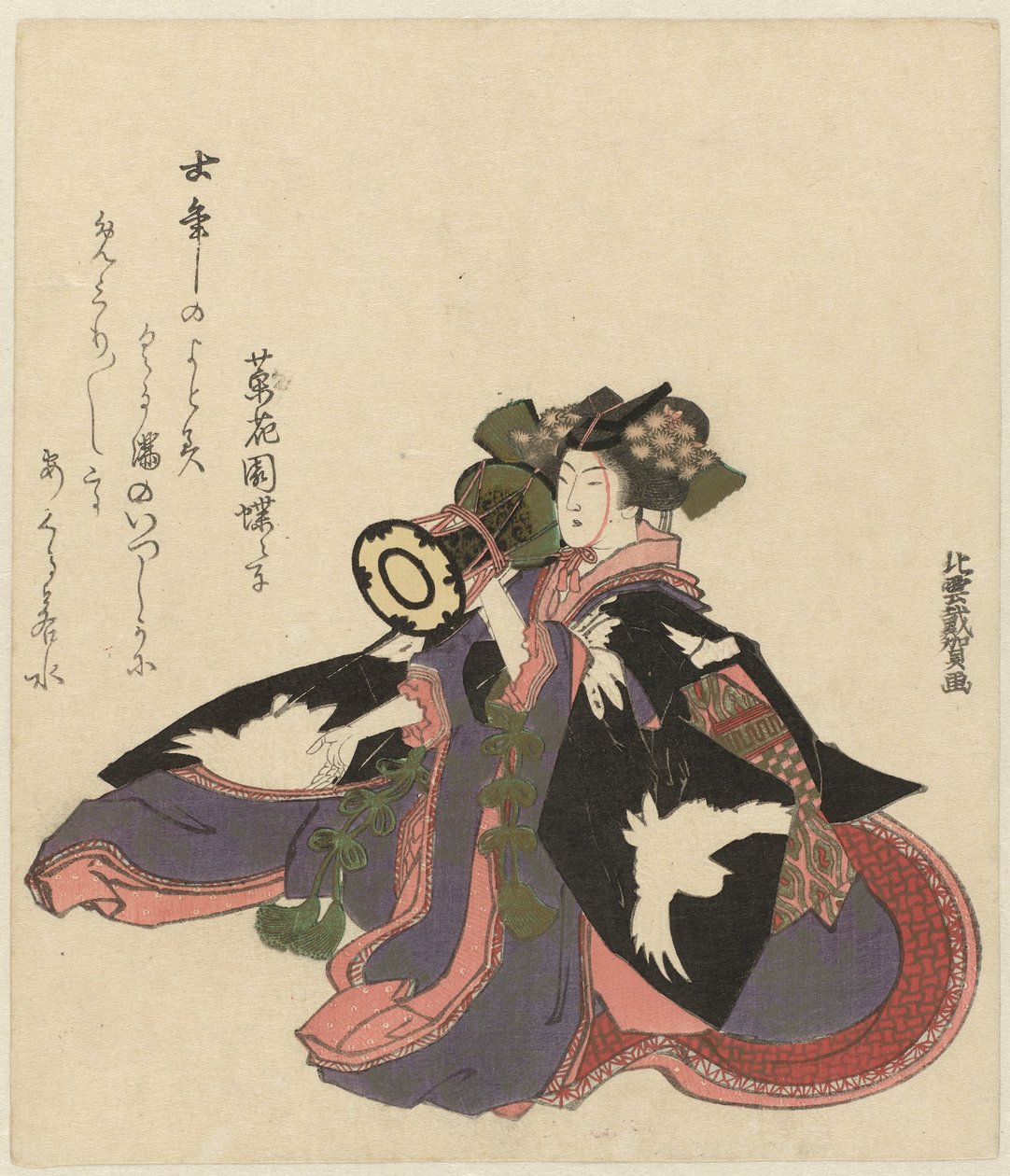 Woman with Drum by Katsushika Hokuun