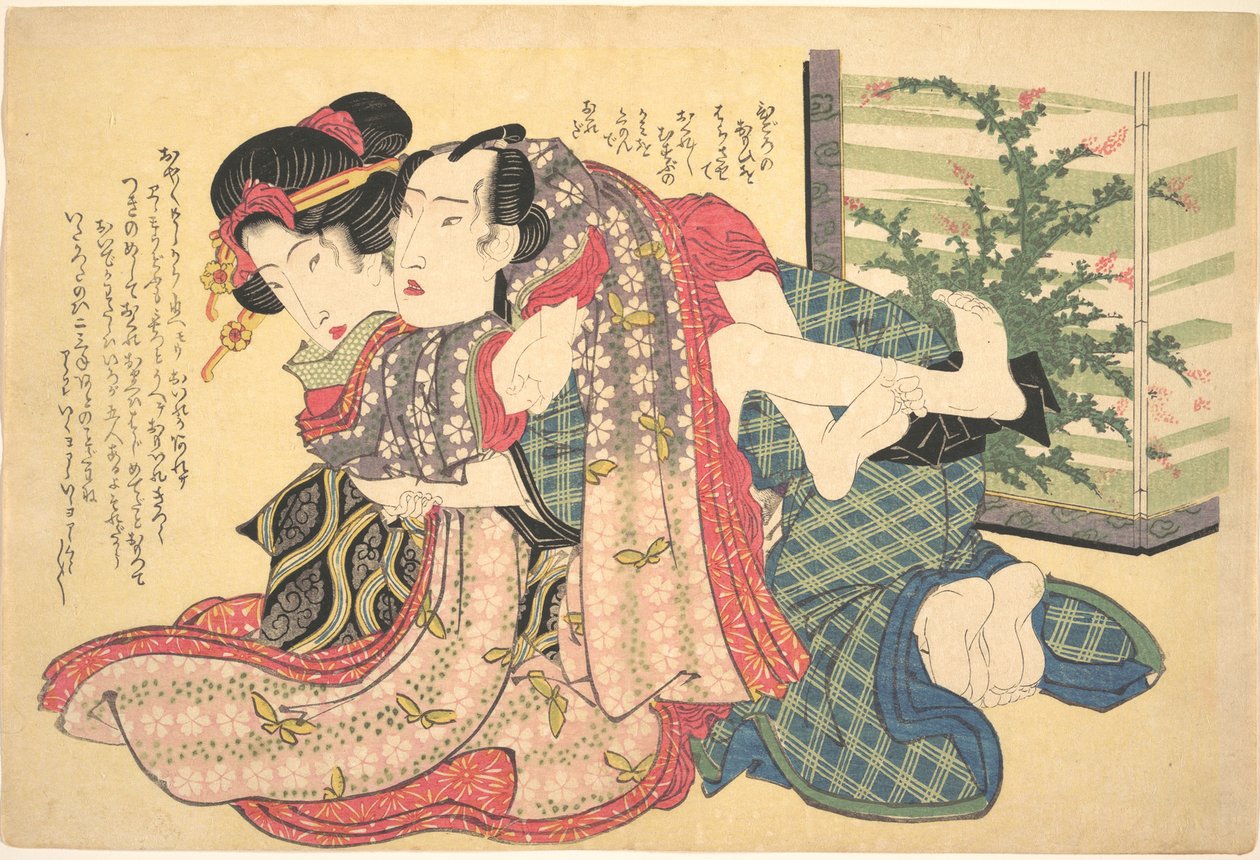 A Couple Locked in an Embrace by Keisai Eisen