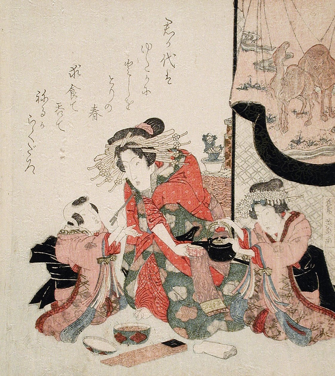 A Courtesan Allowed to Relax and Eat by Keisai Eisen