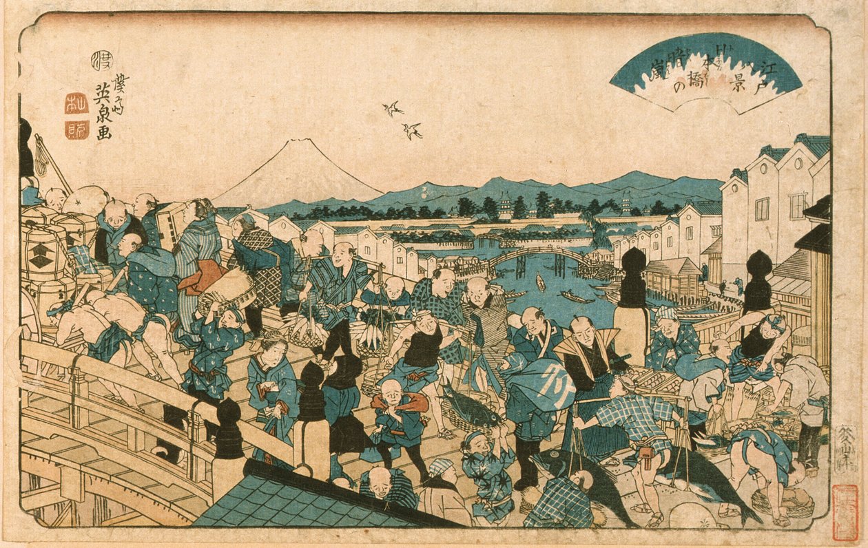 Clearing Weather on Nihonbashi Bridge by Keisai Eisen