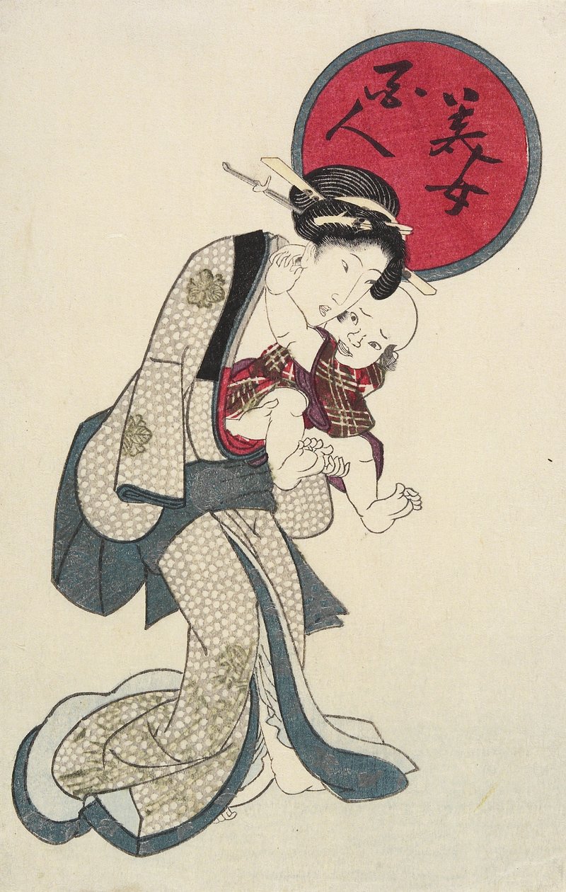 Woman Holding a Baby by Keisai Eisen