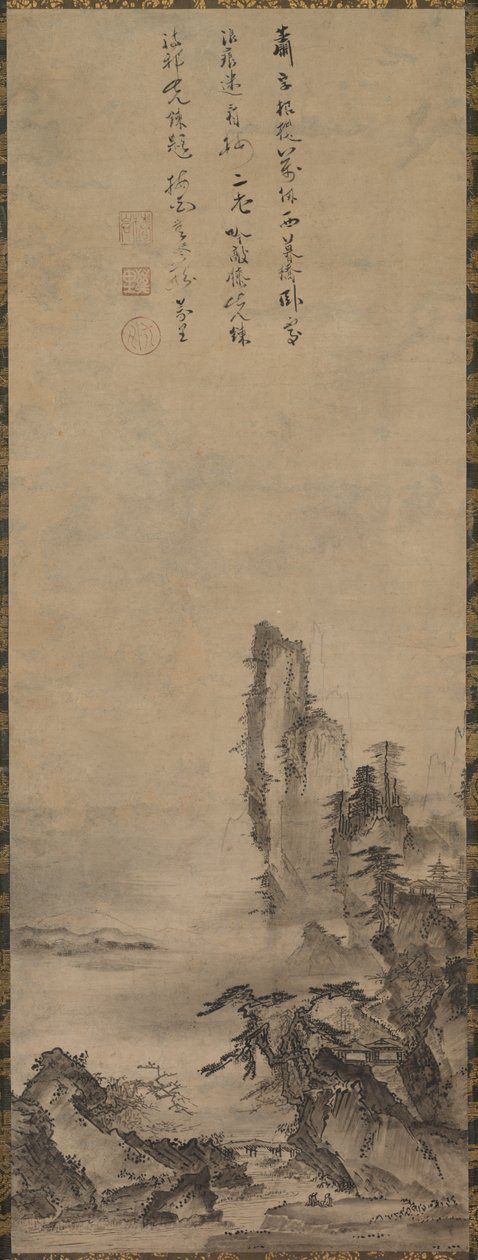 Lonely Temple and Towering Cliff by Kenkō Shōkei