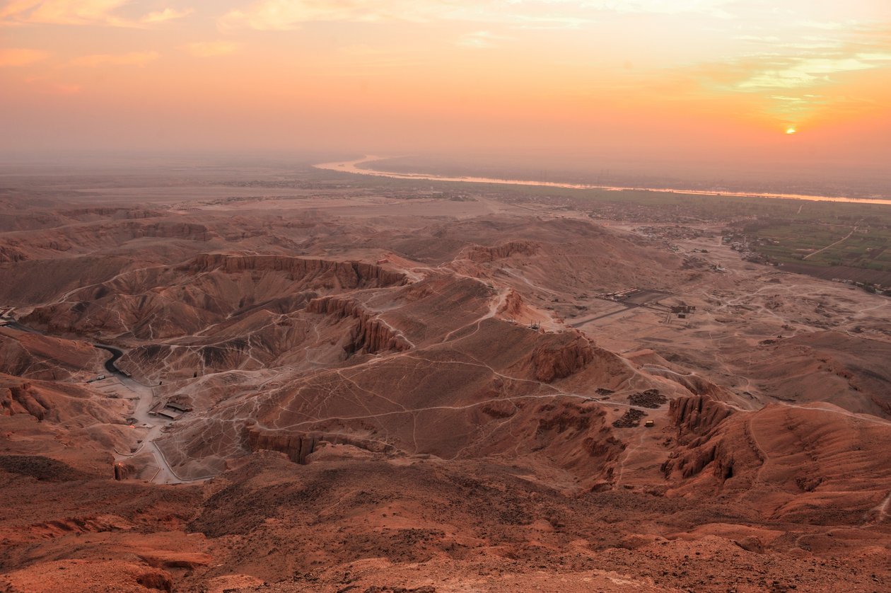 Sunrise Breaking Over the Valley of the Kings, Viewed from the Summit of el-Qurn, 2003 by Kenneth Garrett