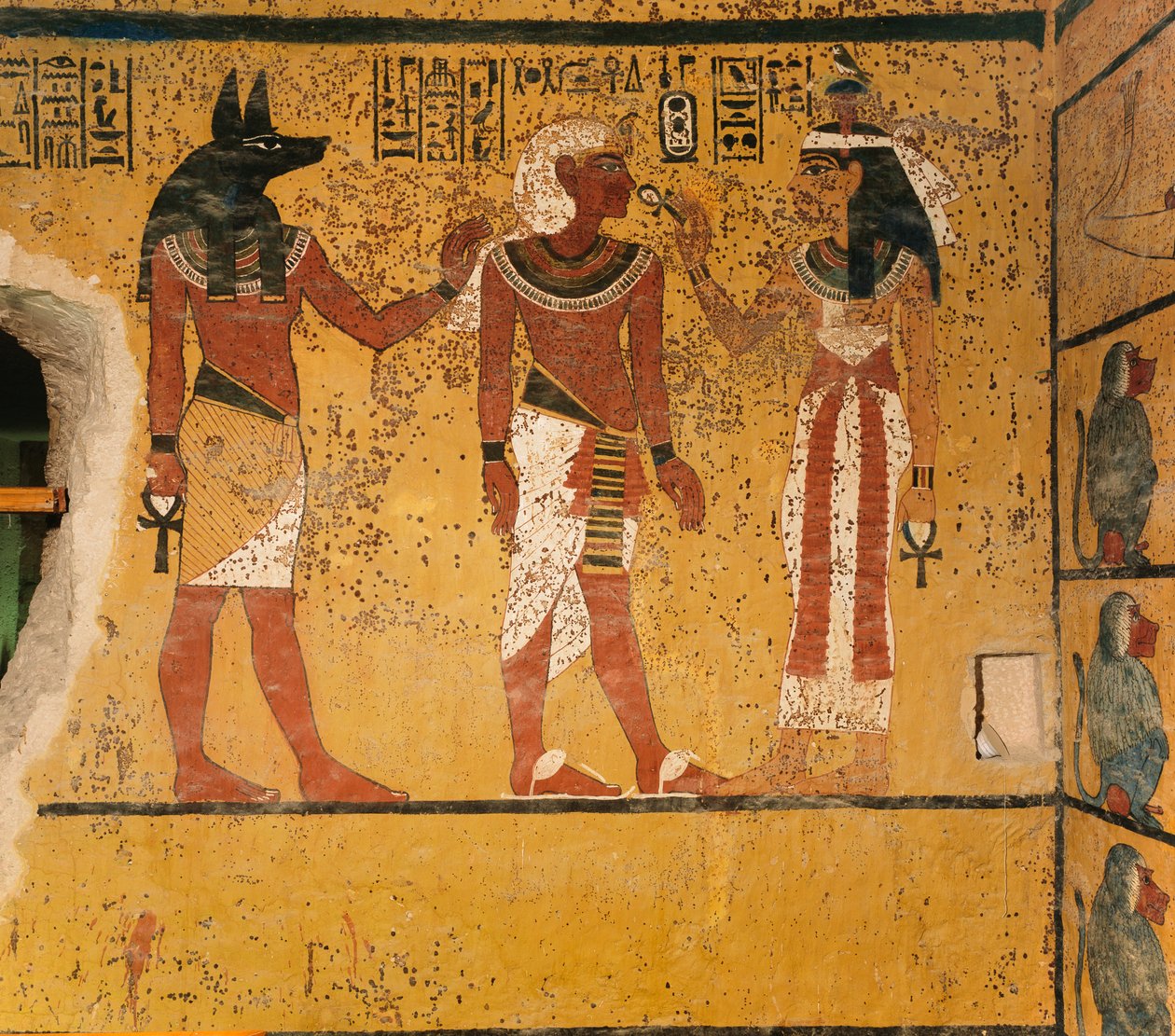 Wall Painting in Tomb of King Tutankhamun, Egypt, New Kingdom, Valley of the Kings, 2003 by Kenneth Garrett