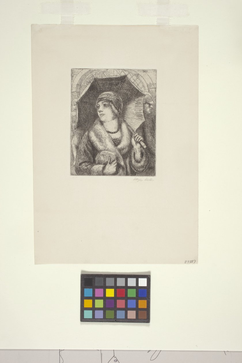 Shopper With Umbrella by Kenneth Hayes Miller
