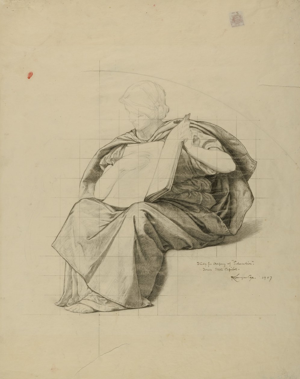 Iowa State Capitol Rotunda (Education, study for panel) by Kenyon Cox