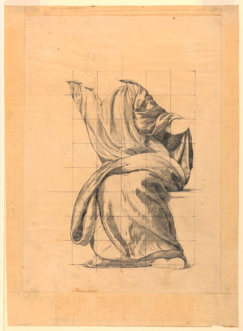 Drapery Study for Figure of Peace in The Beneficence of the Law, Mural at Essex County Court House, Newark, New Jersey by Kenyon Cox