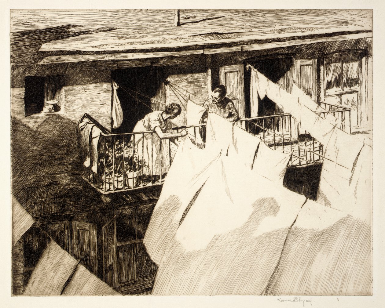 A Bank Street Balcony by Kerr Eby