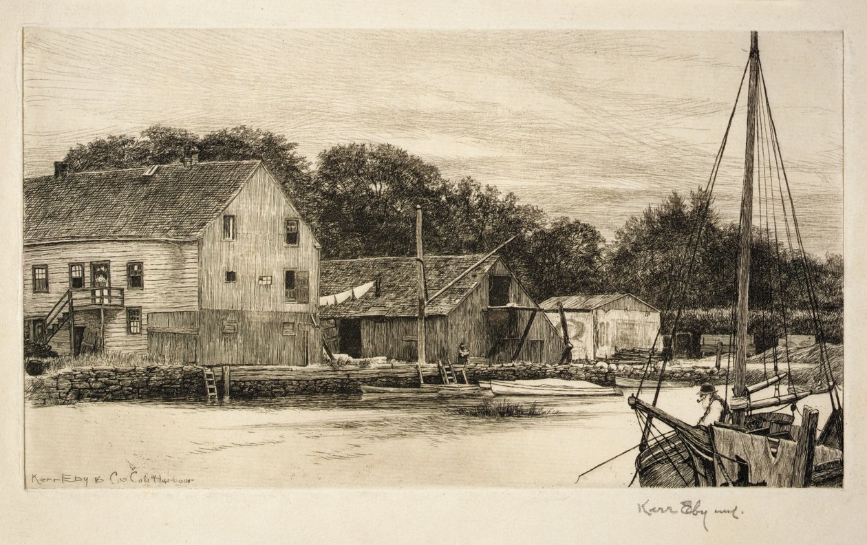 Cos Cob Harbor by Kerr Eby