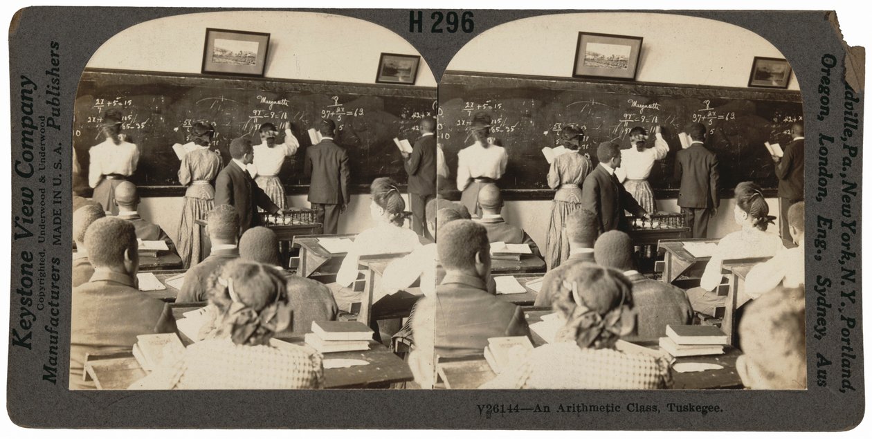 An Arithmetic Class, Tuskegee, Alabama, c. 1900 by Keystone View Company