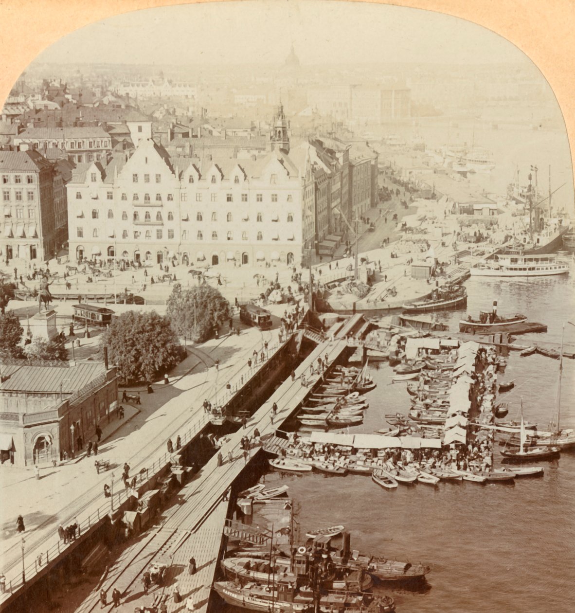 Harbor, Stockholm, Sweden, 1901 by Keystone View Company