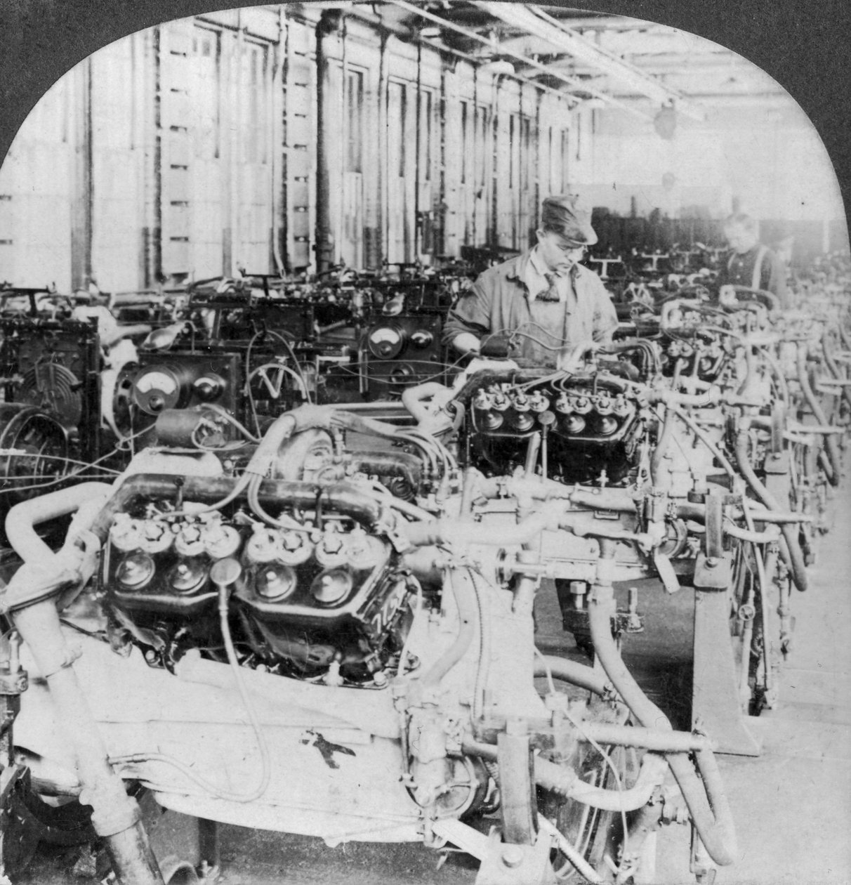 Testing Engines in an Automobile Factory, Detroit, Michigan, USA by Keystone View Company