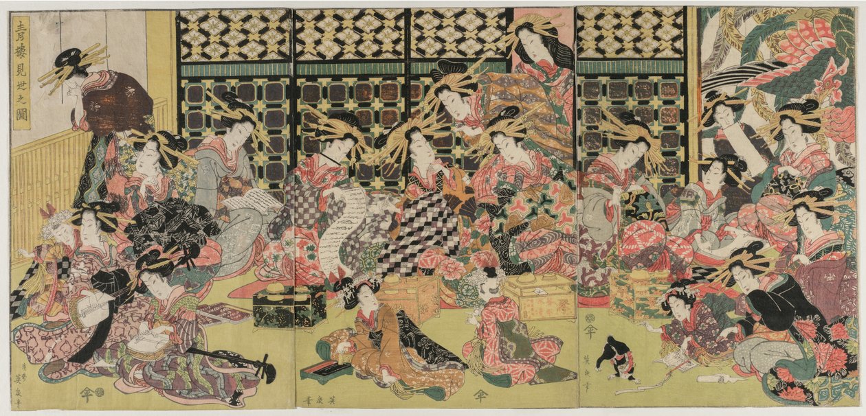 A Picture of the Viewing in the Pleasure Quarters by Kikugawa Eizan
