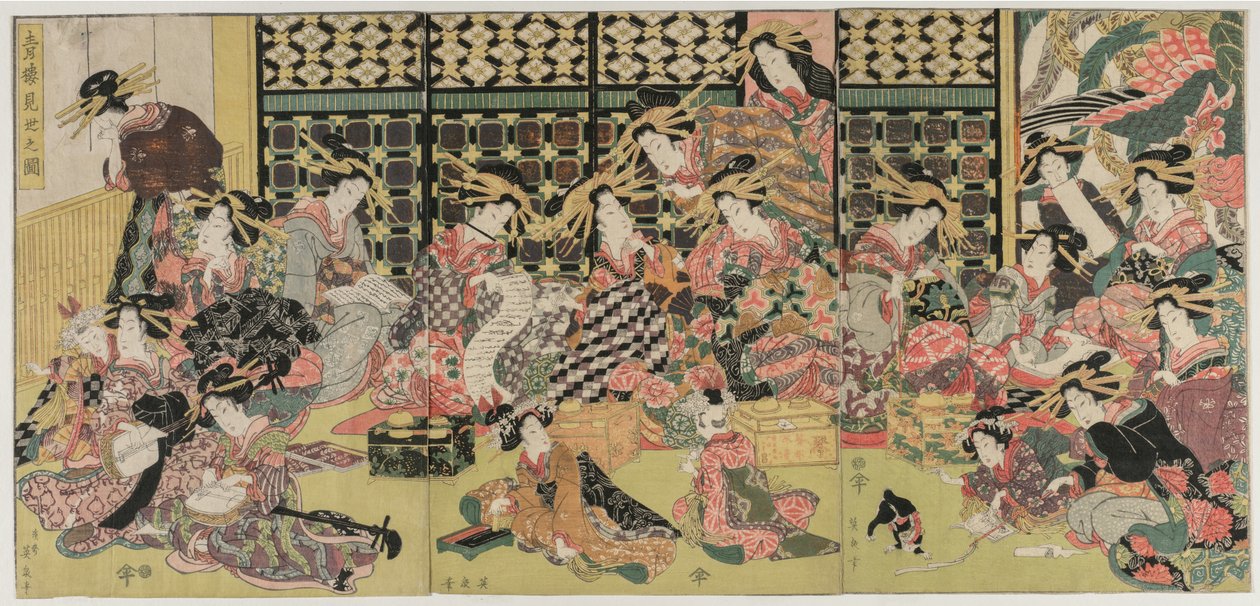 A Picture of the Viewing in the Pleasure Quarters by Kikukawa Eizan