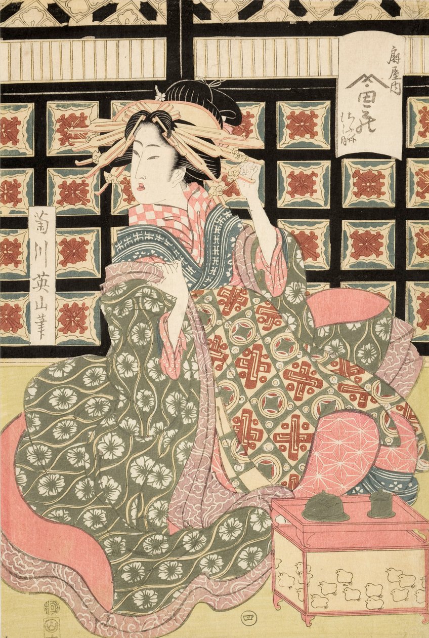 Ukiyo-e Print of Courtesan by Eizan, c.1810 by Kikukawa Eizan
