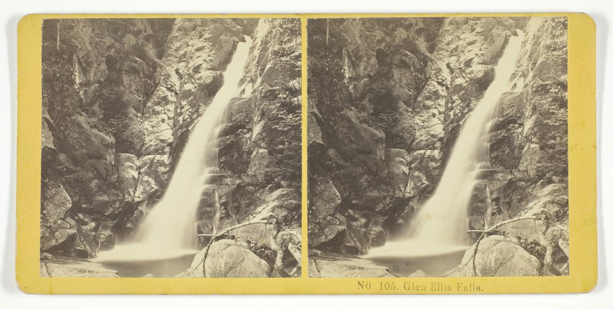 Glen Ellis Falls, 1855-75 by Kilburn Brothers, BW Kilburn