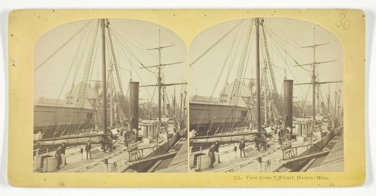 View from T Wharf, Boston, Mass, 1855-75 by Kilburn Brothers, BW Kilburn
