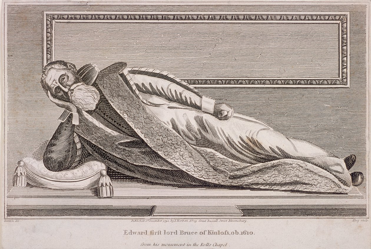Monument to Sir Edward Bruce in Rolls Chapel, Chancery Lane, London by King