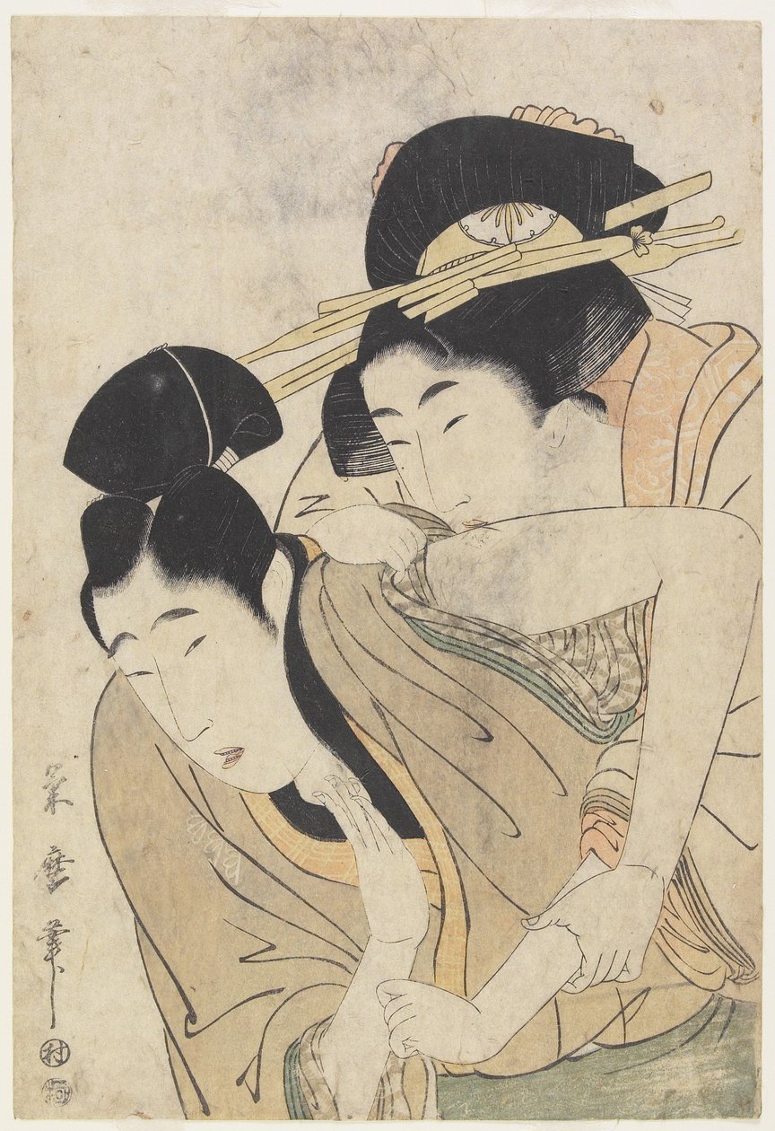 Courtesan and her Lover by Kitagawa Tsukimaro