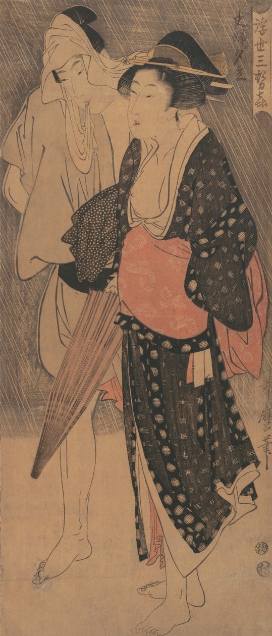 Couple in an Evening Shower by Kitagawa Utamaro