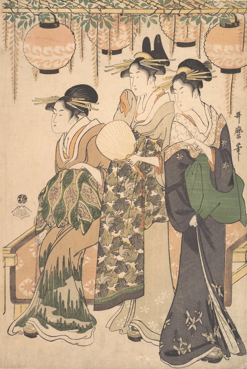 Courtesans Beneath a Wisteria Arbor, ca. 1795 by Kitagawa Utamaro