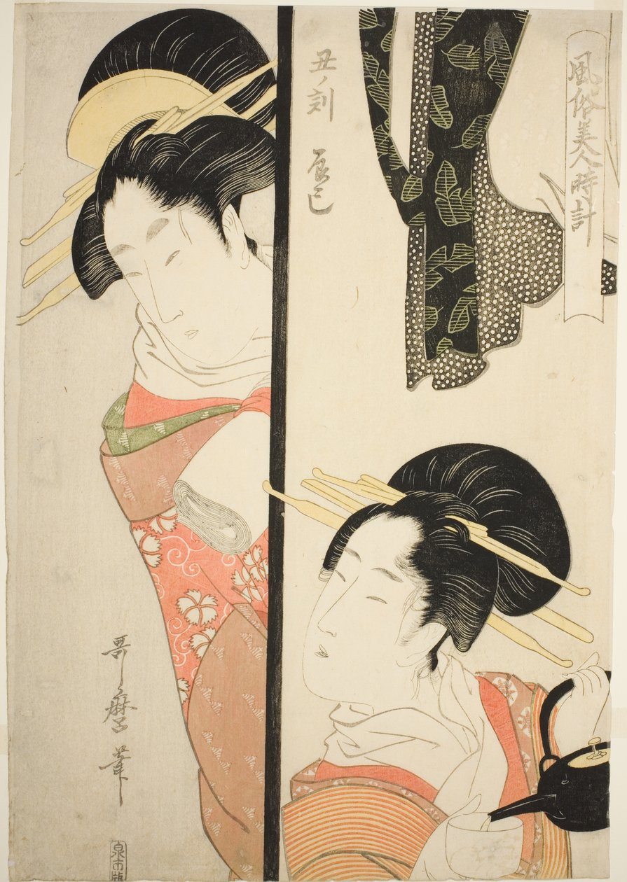Hour of the Ox, Fukagawa Pleasure Quarter, from the Series Customs of Beauties Around the Clock by Kitagawa Utamaro