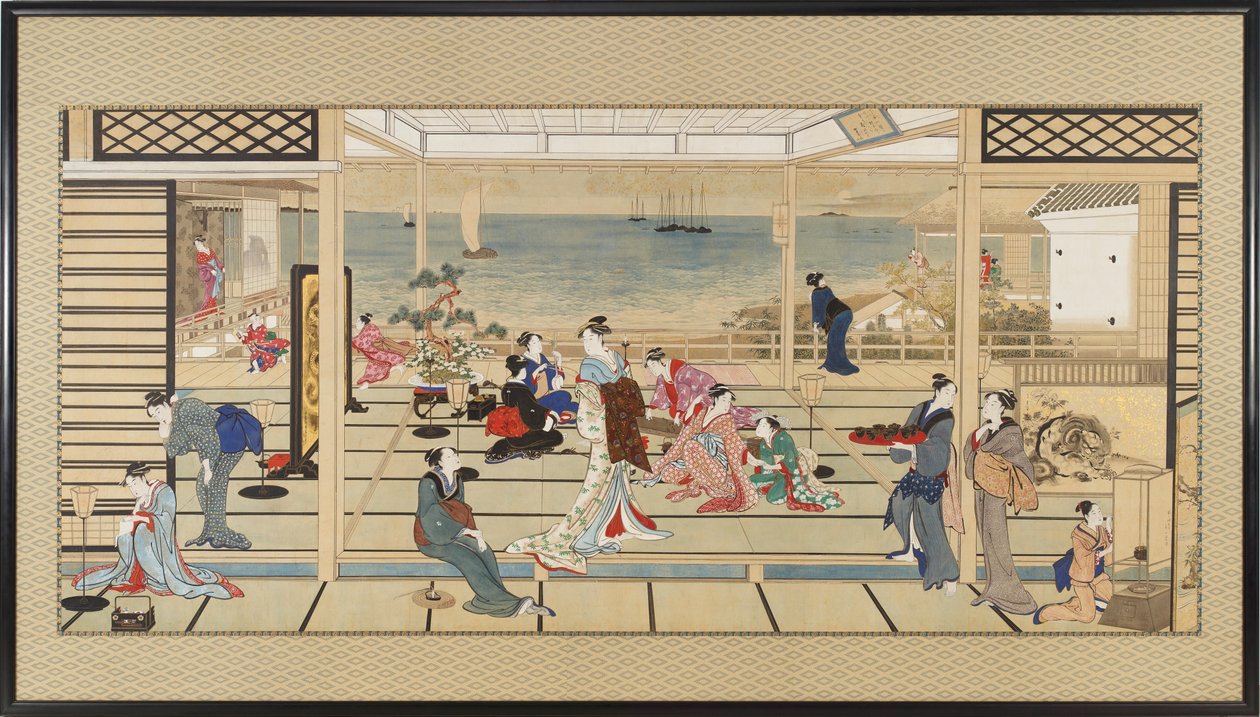 Moonlight Revelry at Dozo Sagami by Kitagawa Utamaro