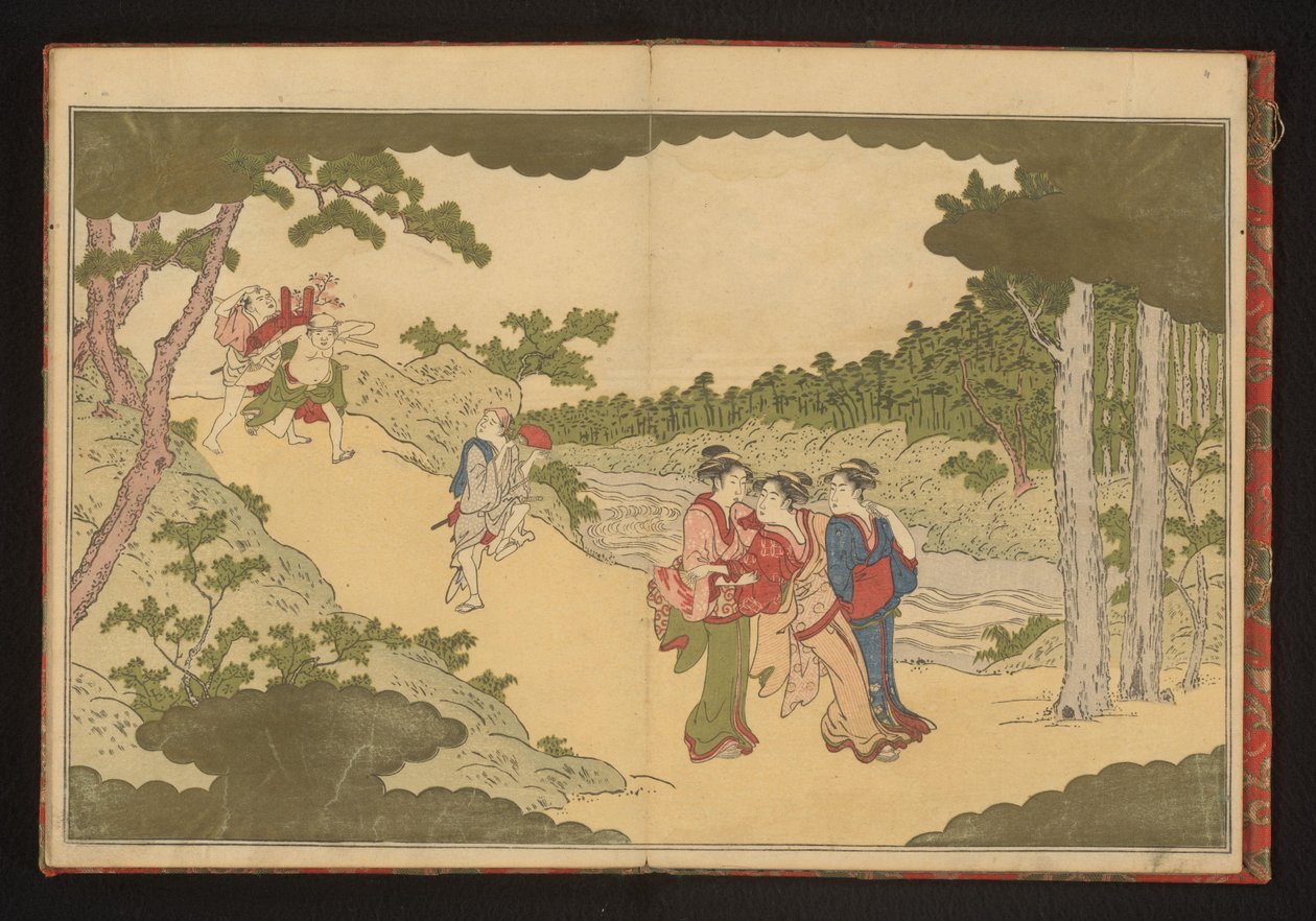 People Returning from a Flower-Viewing Party by Kitagawa Utamaro