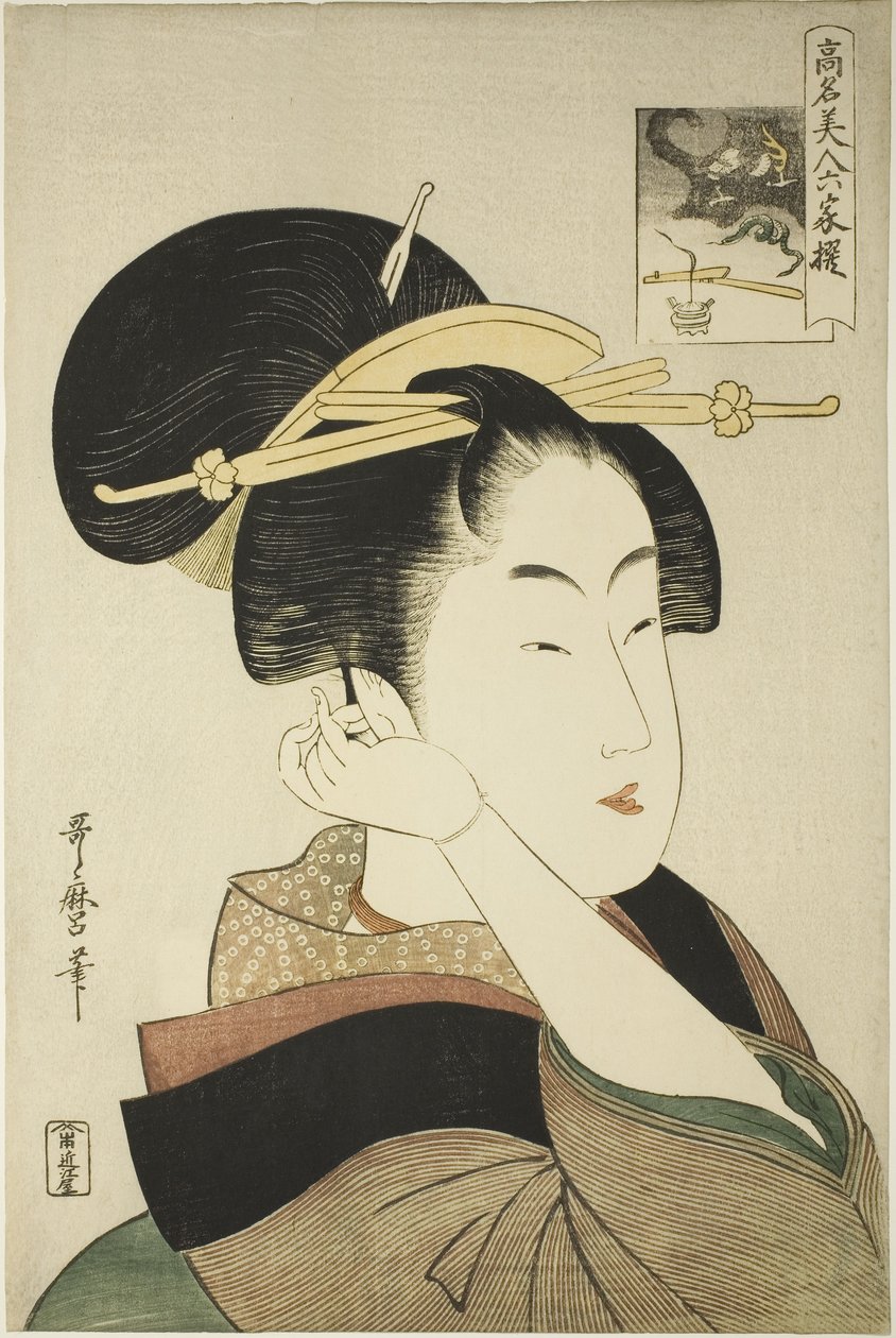 Tatsumi Roko, from the series Renowned Beauties Likened to the Six Immortal Poets by Kitagawa Utamaro