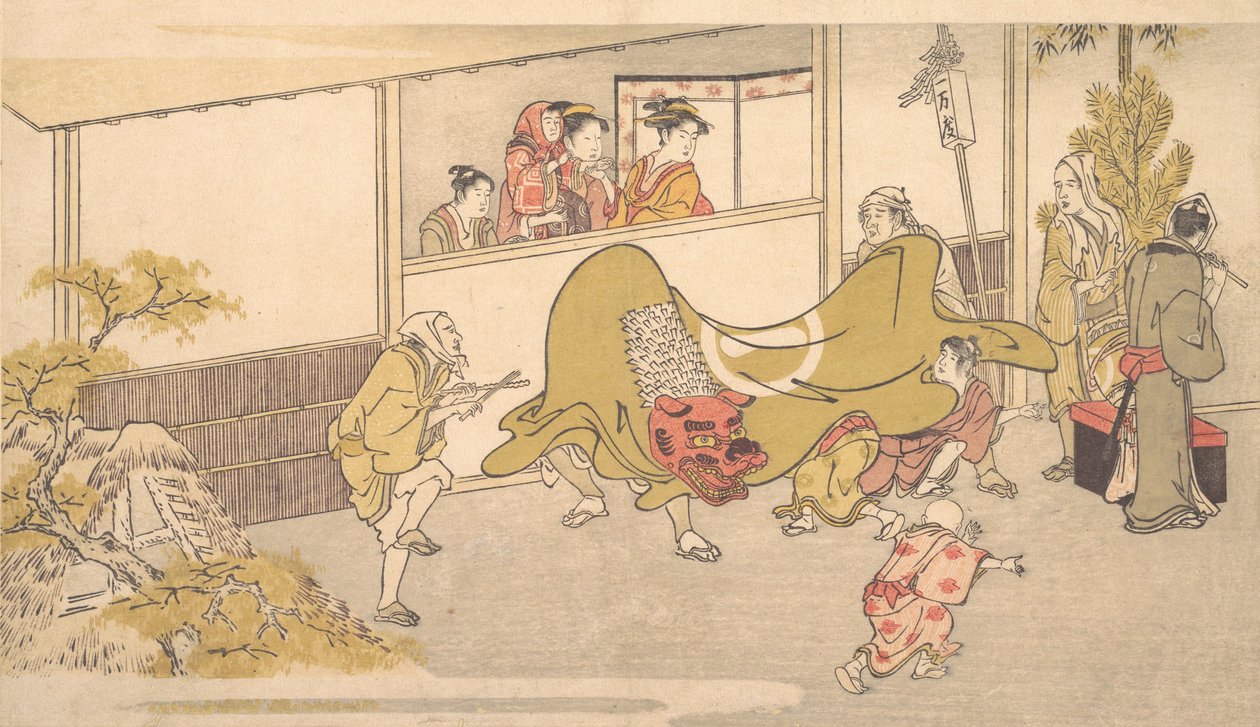 The Lion Dance by Kitagawa Utamaro