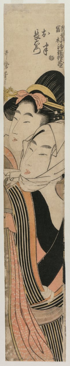 The Lovers Ohan and Choemon, from the series Joruri Ballads in the Tokiwazu and Tomimoto Styles by Kitagawa Utamaro