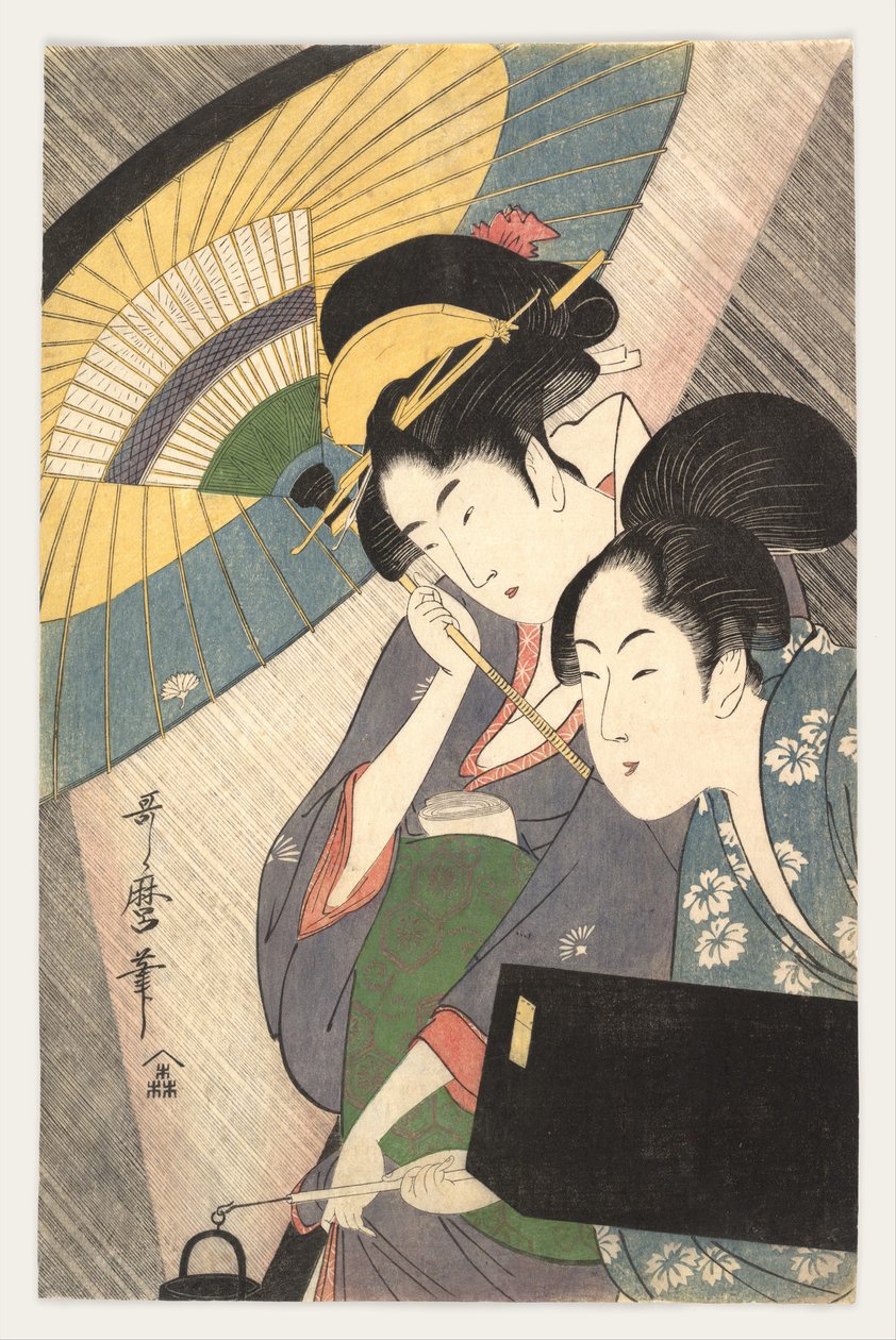 Two Women Under an Umbrella by Kitagawa Utamaro