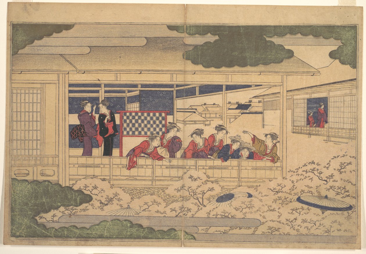 Viewing Cherry Blossoms by Kitagawa Utamaro