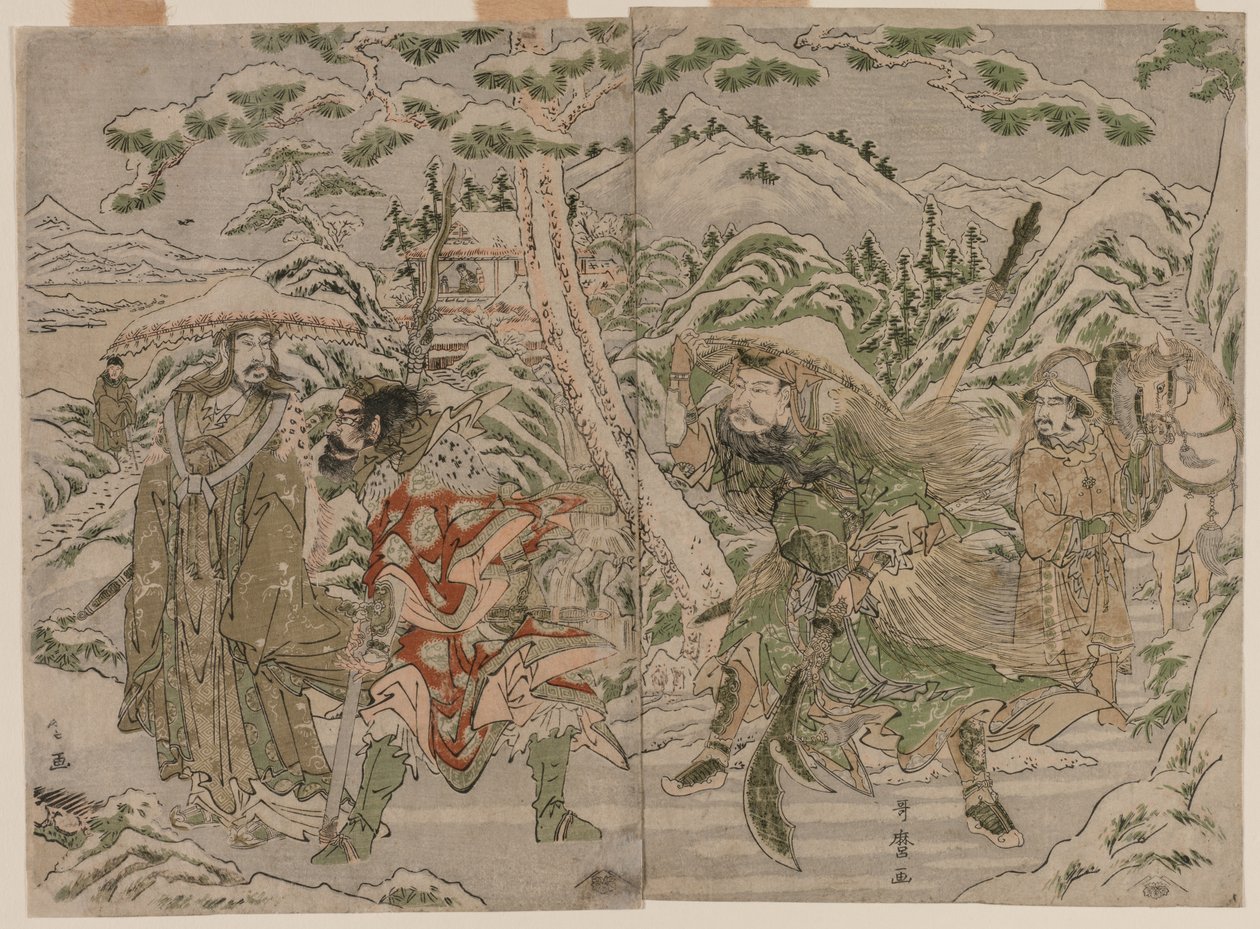 Winter Scene from the Romance of the Three Kingdoms by Kitagawa Utamaro