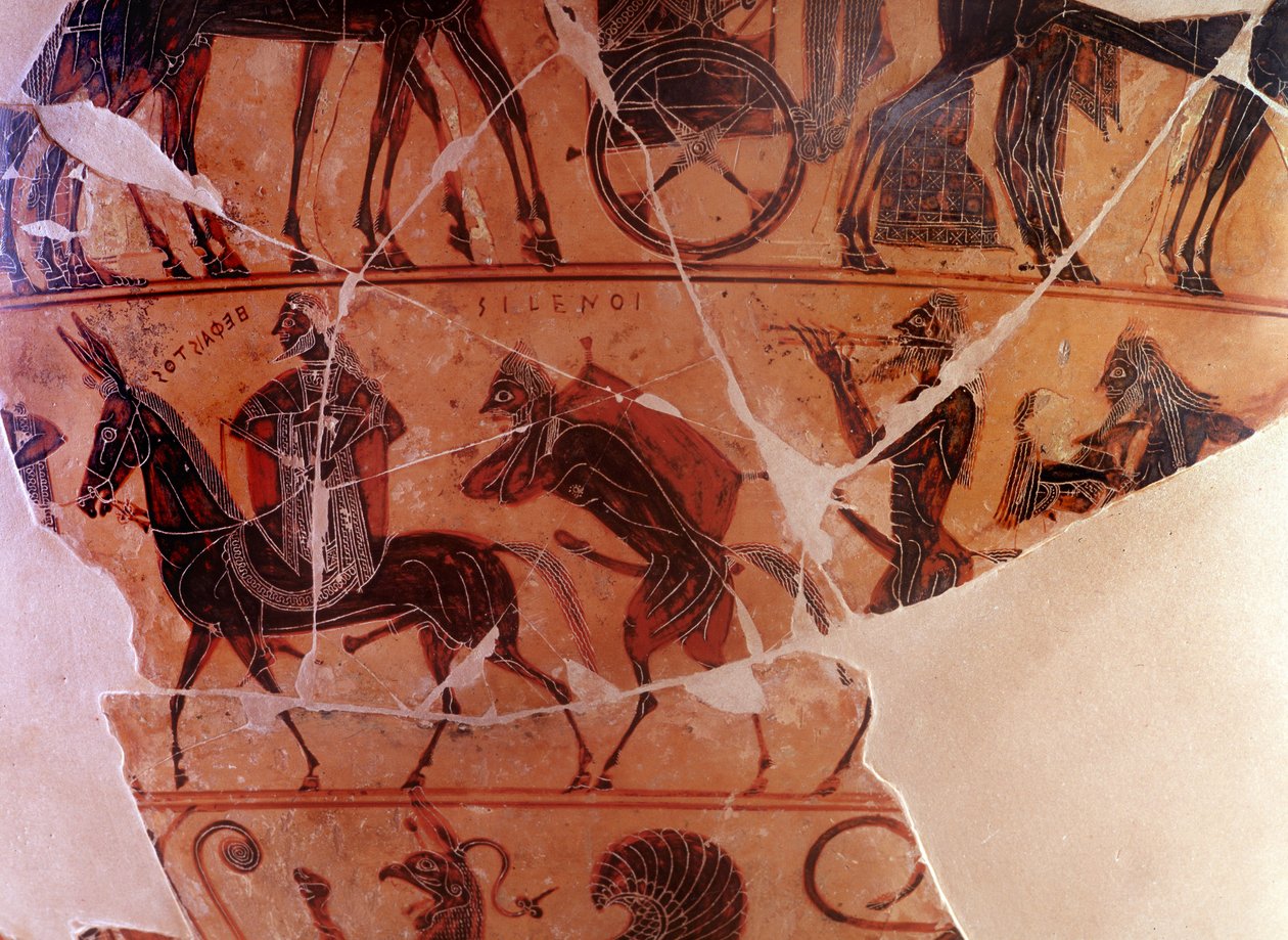 The return of Hephaistos in Olympus - detail of the panse, front B lower register - 