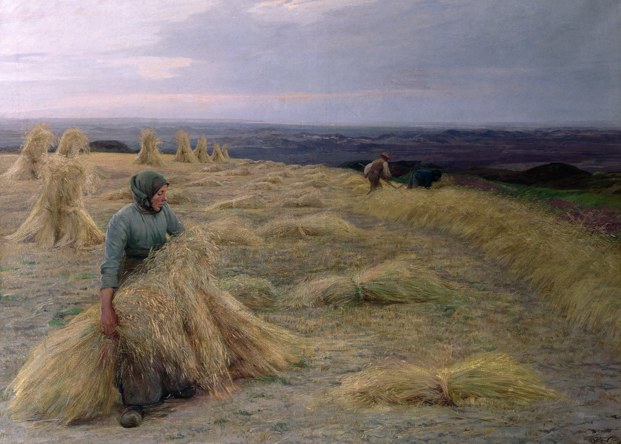 The Harvesters, Svinklov-Viildemosen, Jutland by Knud Larsen