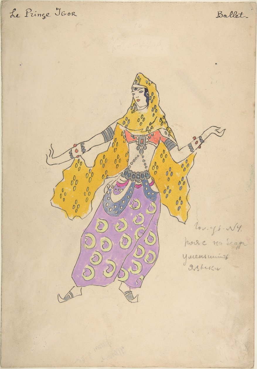 Polovtsian Girl. Costume Design for the Opera Prince Igor by A. Borodin by Konstantin Alekseevich Korovin